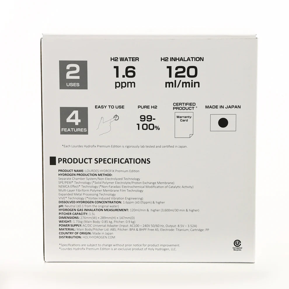 Lourdes Hydrofix Premium Edition - Complete Bundle - Includes a FREE Inhalation Kit & a FREE H2 Bag (savings on total price)